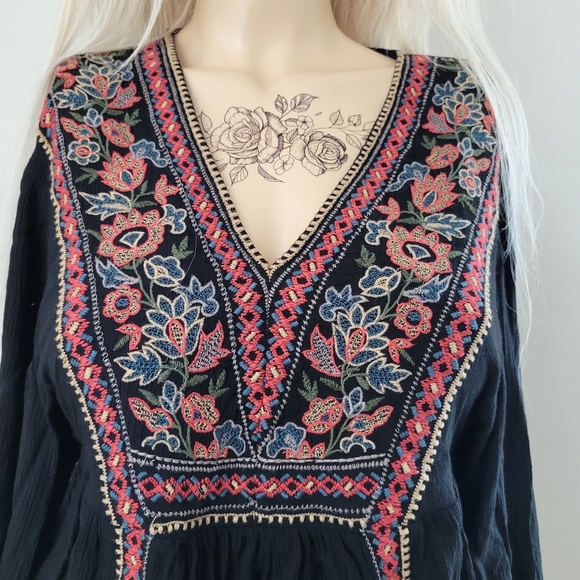 American eagle bohemian blouse top floral embroidery - Picture 4 of 8
